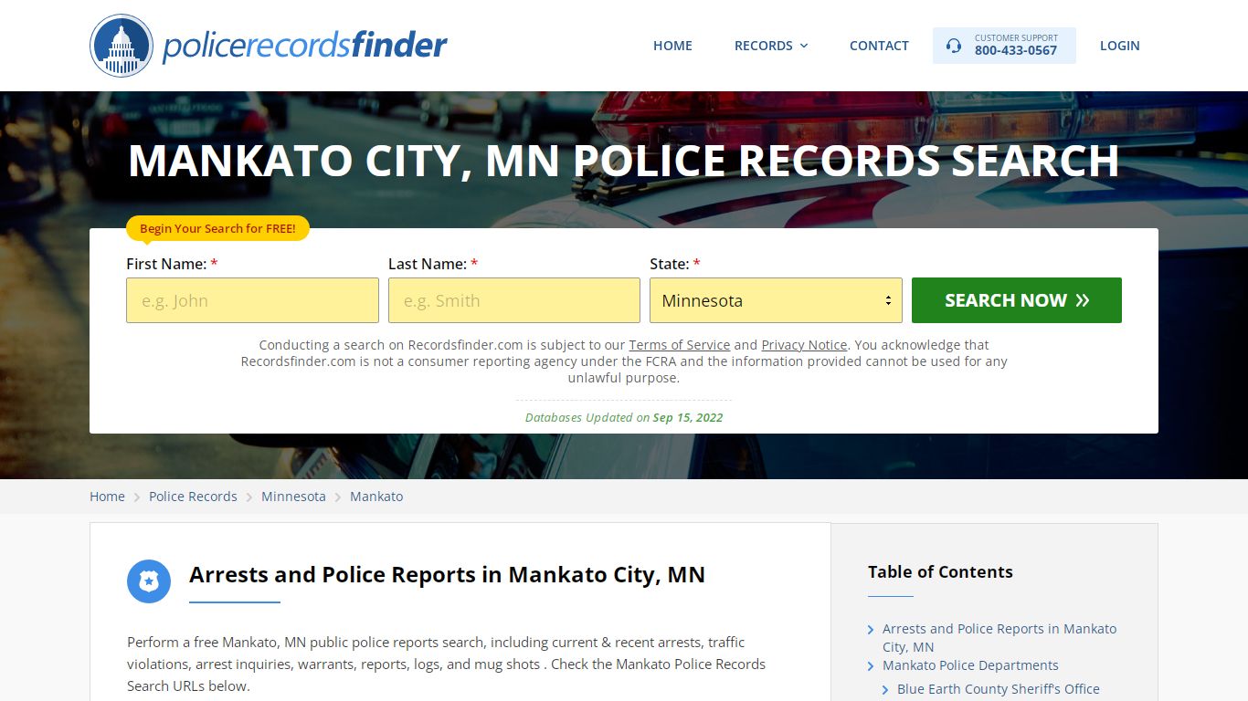 Mankato, Jewell County, MN Police Reports & Police Department Records