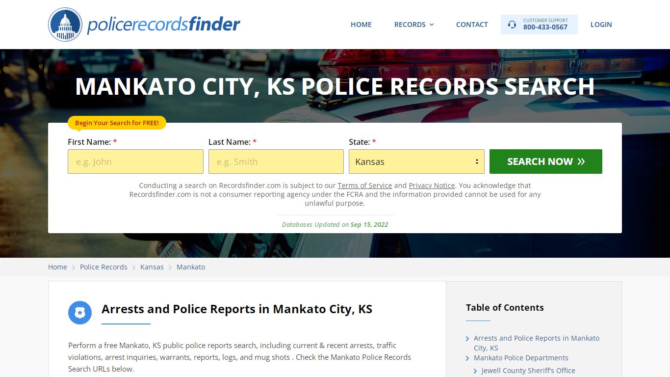 Mankato, Jewell County, KS Police Reports & Police Department Records